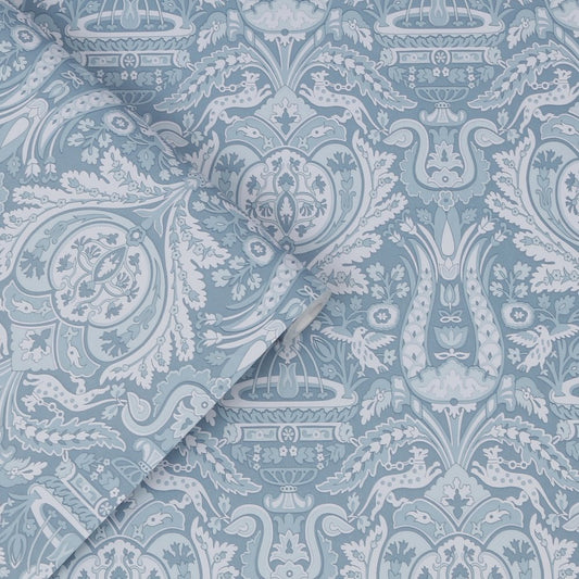 Heraldic Damask Wallpaper - Dusky Seaspray - Laura Ashley - 113409 - Premier Wallcovering