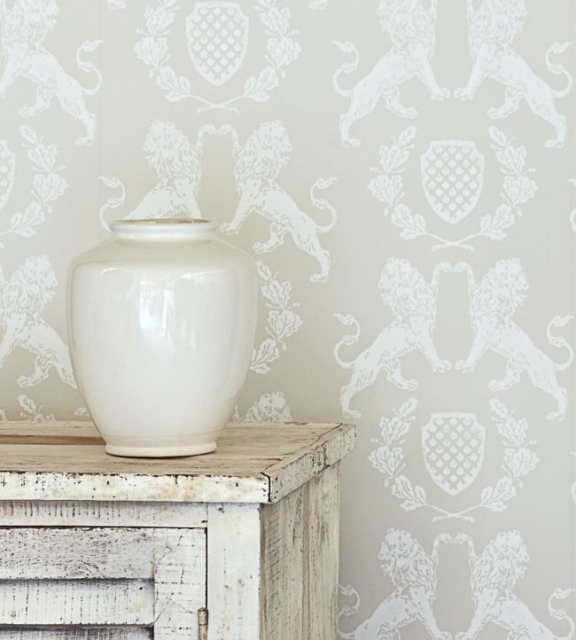 Heraldic Lion Wallpaper - Stone - BG1100102 - Barneby Gates - Premier Wallcovering