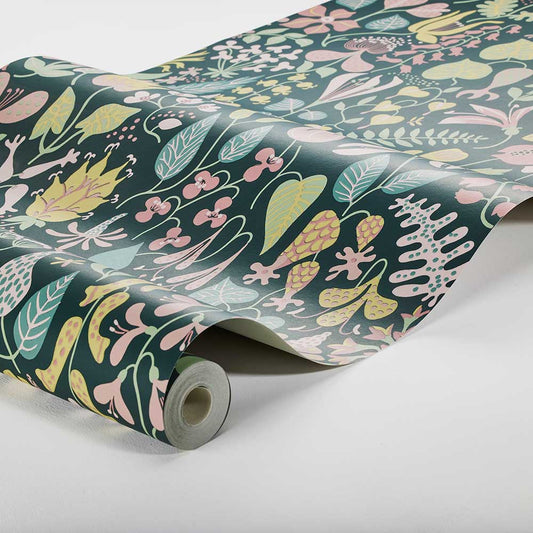 Herbarium Wallpaper - Green multi - coloured - Boråstapeter - 1976 - Premier Wallcovering