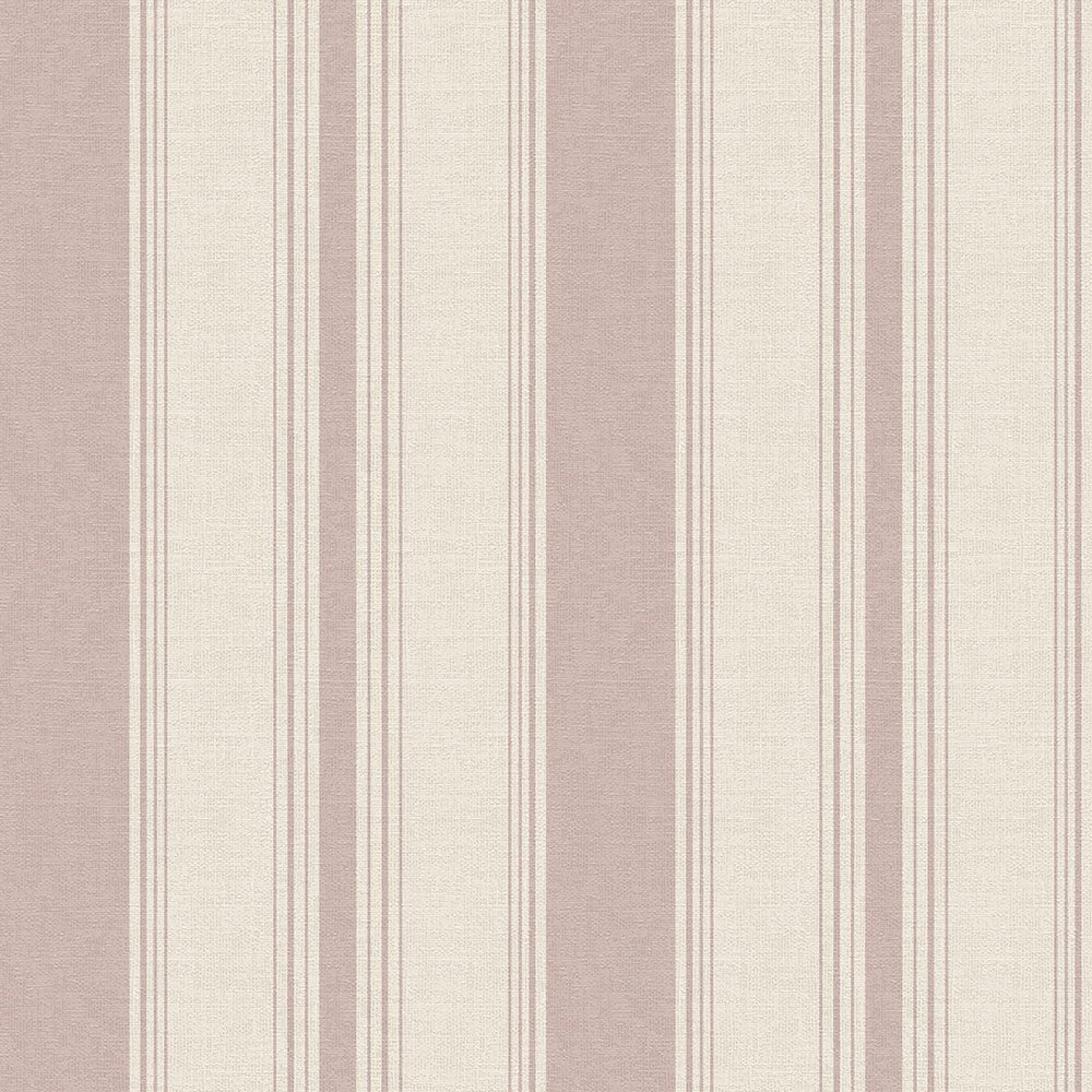 Heritage Stripe Wallpaper - Vintage Rose and Vintage Cream - LAN100072 - Lucie Annabel - Premier Wallcovering