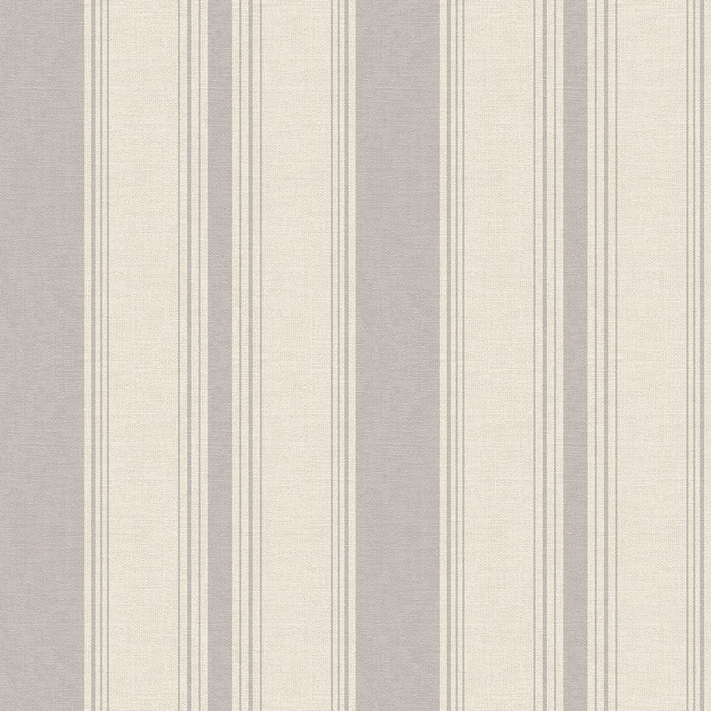 Heritage Stripe Wallpaper - Vintage Grey and Vintage Cream - LAN100073 - Lucie Annabel - Premier Wallcovering