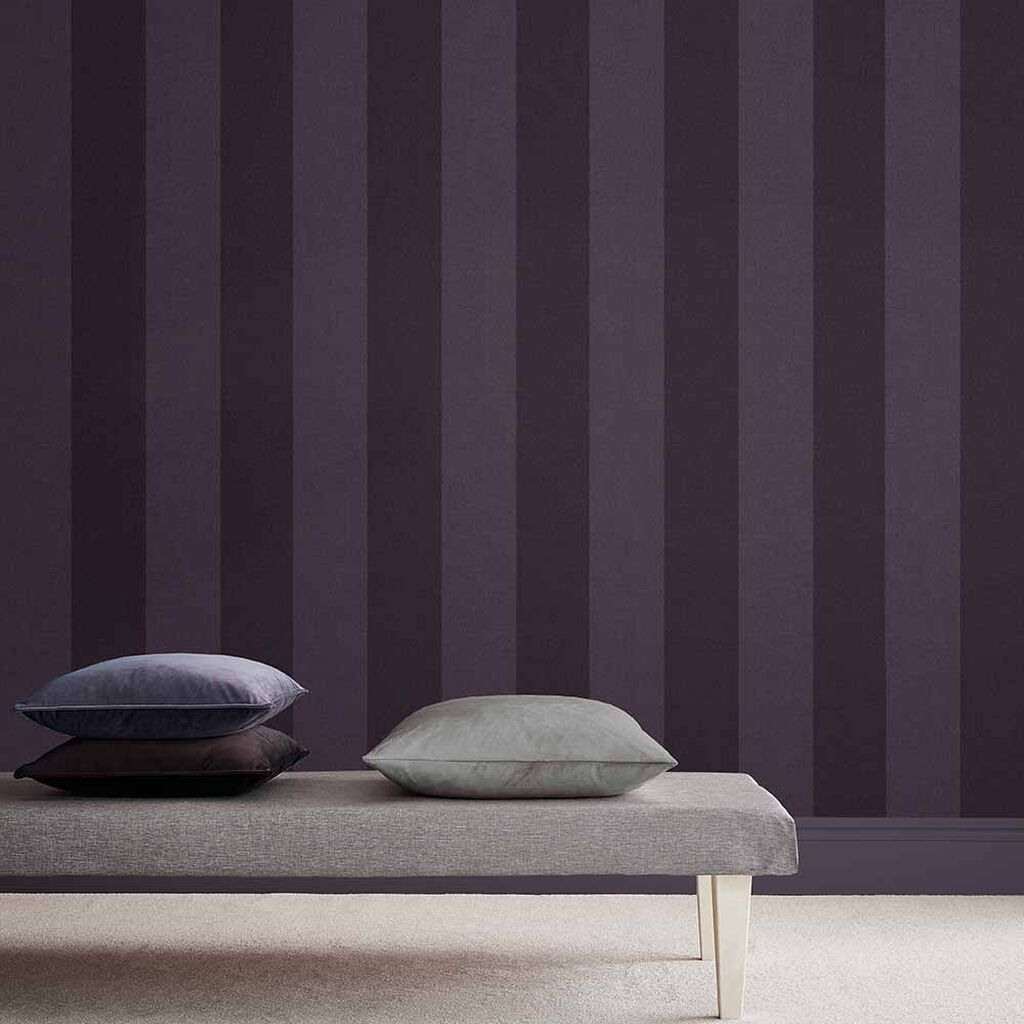 Heritage Stripe Wallpaper - Plum - Graham & Brown - 107593 - Premier Wallcovering