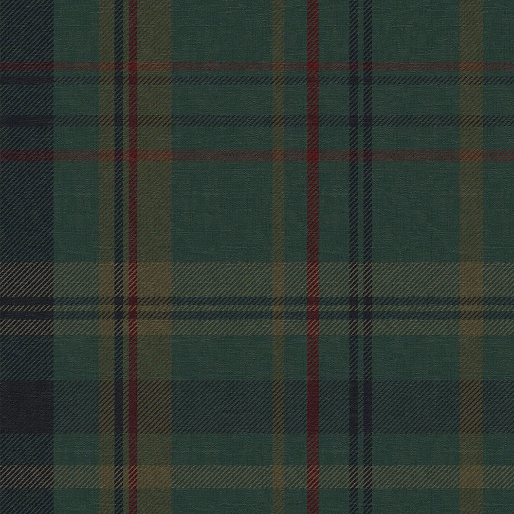 Heritage Tartan Wallpaper - Pine Green and Oxford Blue - LAN100262 - Lucie Annabel - Premier Wallcovering
