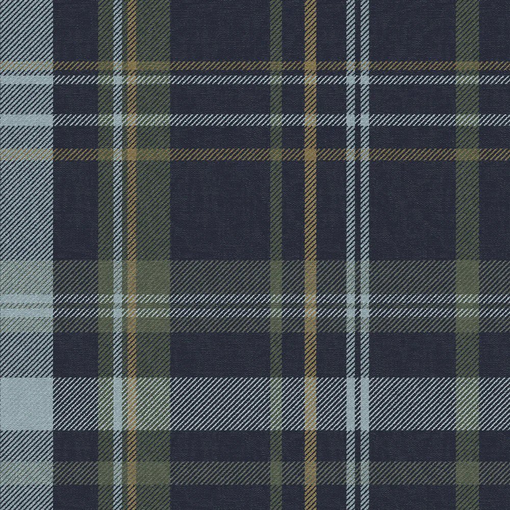 Heritage Tartan Wallpaper - Egyptian Blue and Mineral - LAN100078 - Lucie Annabel - Premier Wallcovering