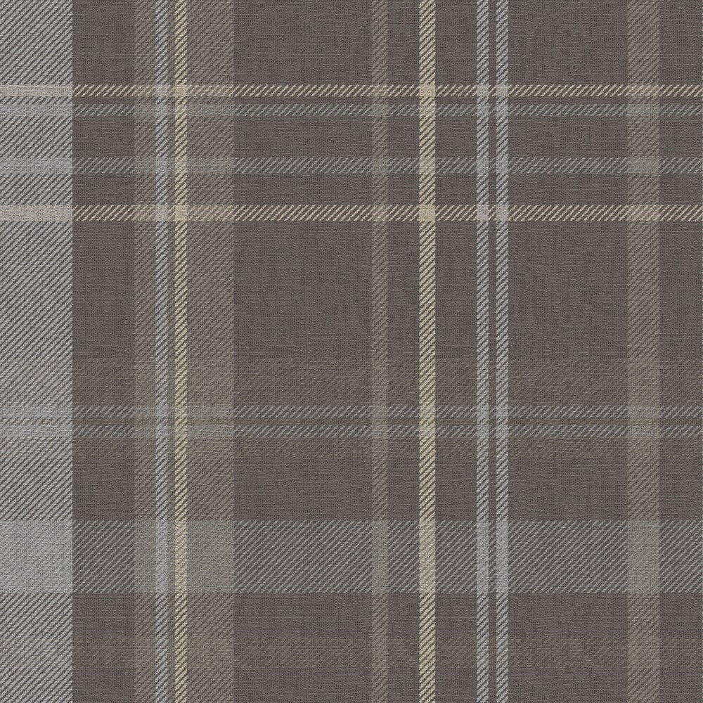 Heritage Tartan Wallpaper - Earl Blue and Vintage Cream on Earl Grey - LAN100117 - Lucie Annabel - Premier Wallcovering