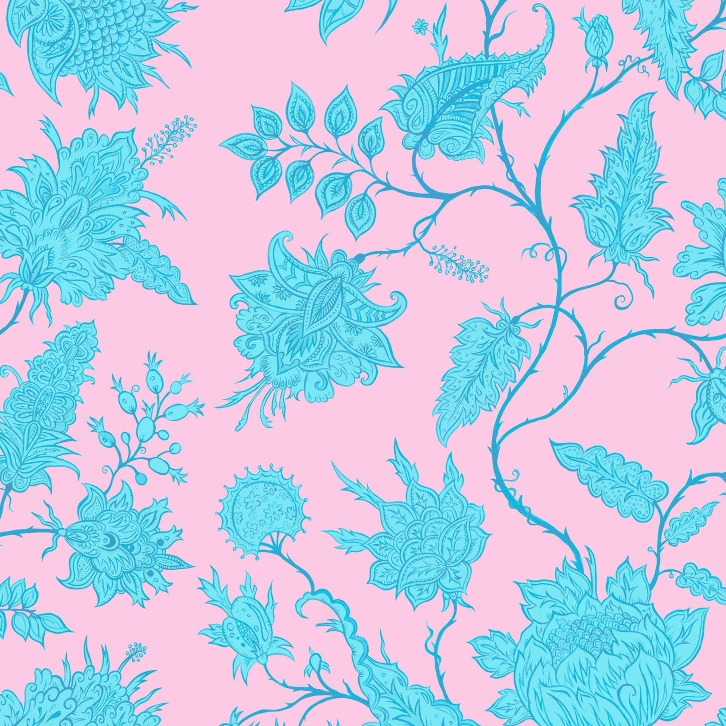 Hermosa Wallpaper - Pink/Turquoise - Wear The Walls - HEPT807652 - Premier Wallcovering