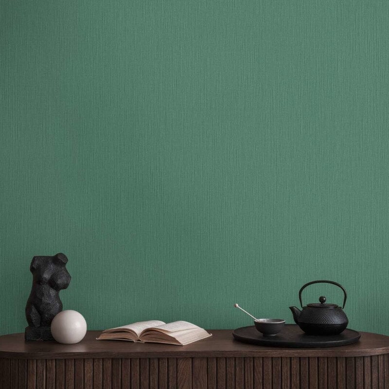 Hessian Texture Wallpaper - Green - Michalsky Living - 39986-4 - Premier Wallcovering
