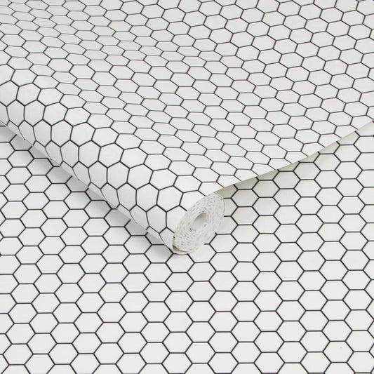 Hexagon Lattice Wallpaper - Contour - 112650 - Premier Wallcovering