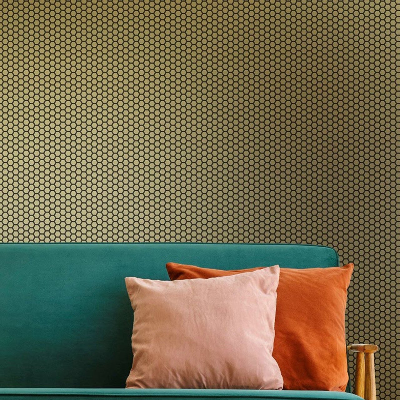 Hexie Platinum Fantasia Wallpaper - Gold - Ted Baker - 12631 - Premier Wallcovering