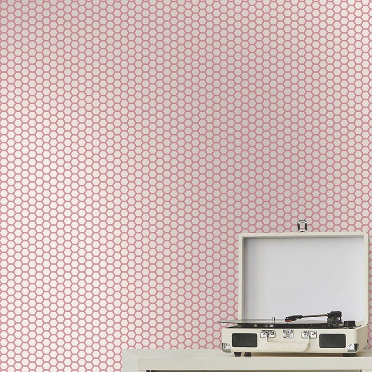 Hexie Platinum Fantasia Wallpaper - Pink - Ted Baker - 12630 - Premier Wallcovering