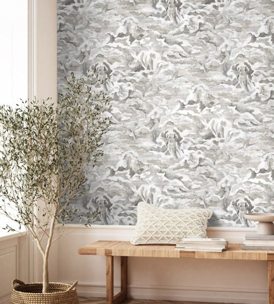 Hidden Clouds Wallpaper - Lead - Brand McKenzie - BMWL005/05A - Premier Wallcovering