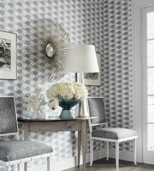 Hidden Hills Wallpaper - Navy & White - Thibaut - T27010 - Premier Wallcovering