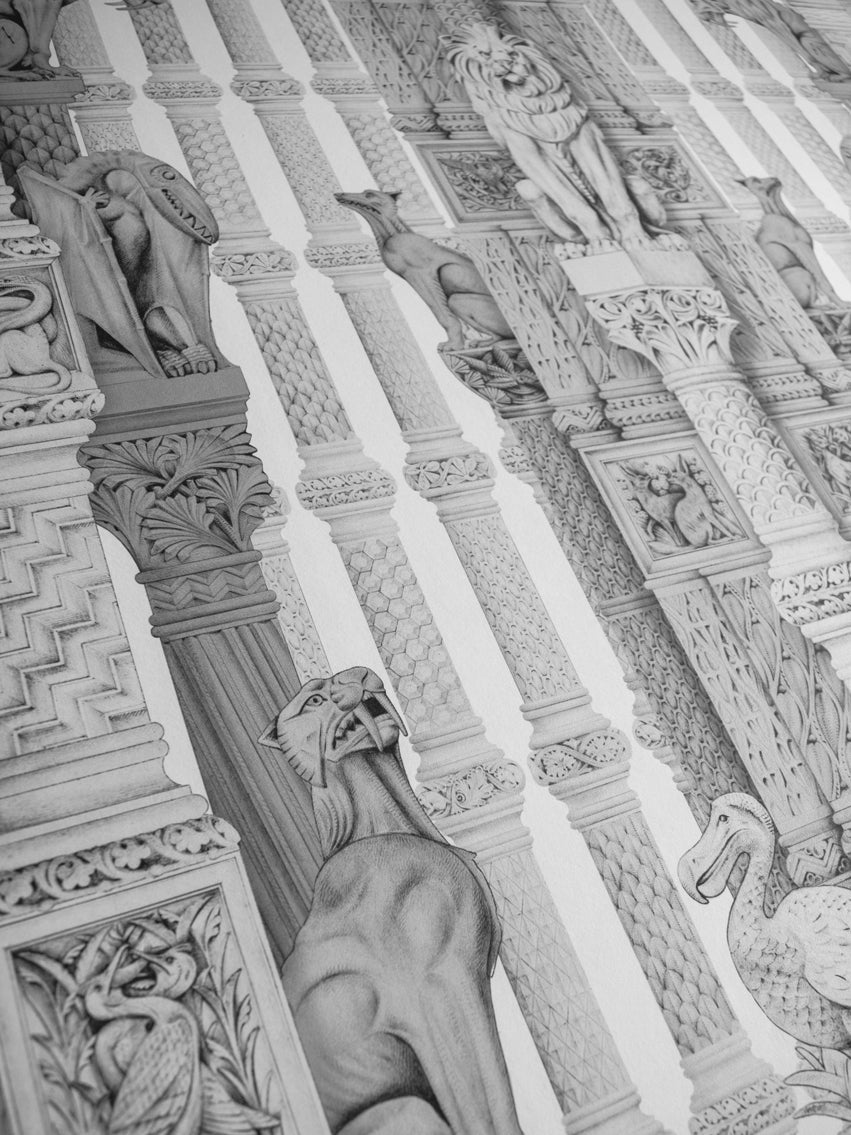 Hierarchy Wallpaper - Pencil Grey - Divine Savages - DVS041-HIE-PEN-WS - Premier Wallcovering