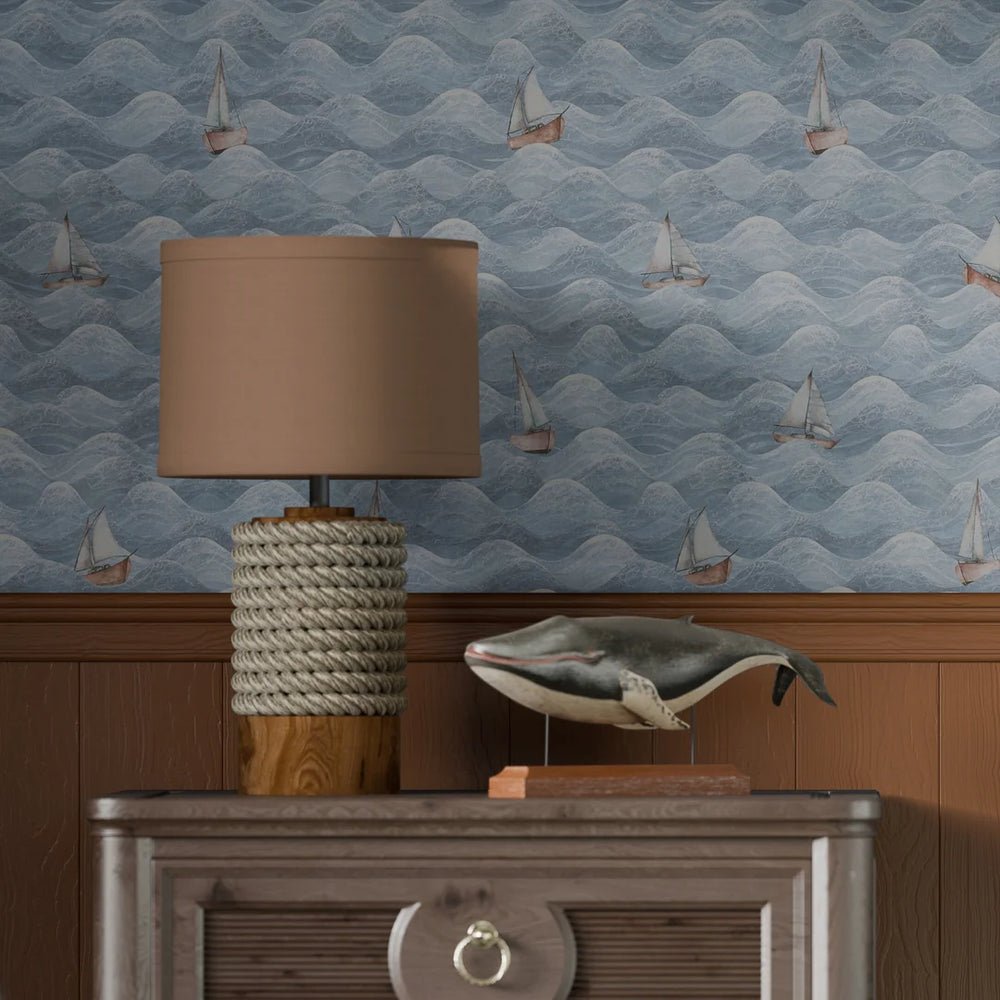 High Tide Wallpaper - Cornflower Blue - LAN100297 - Lucie Annabel - Premier Wallcovering