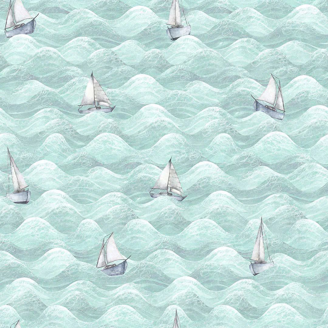 High Tide Wallpaper - Duck Egg - LAN100298 - Lucie Annabel - Premier Wallcovering