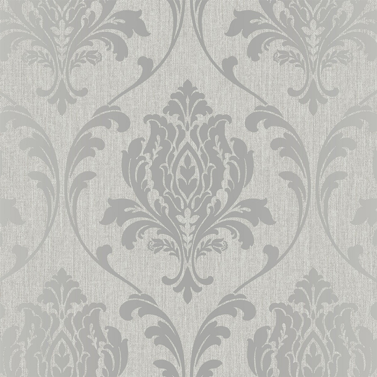 Highgrove Damask Wallpaper - Silver & Grey - Rasch - 274980 - Premier Wallcovering