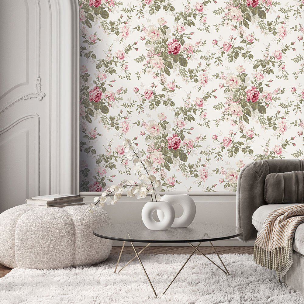 Highgrove Wallpaper - Blush - Timothy Wilman - TW2436 - Premier Wallcovering