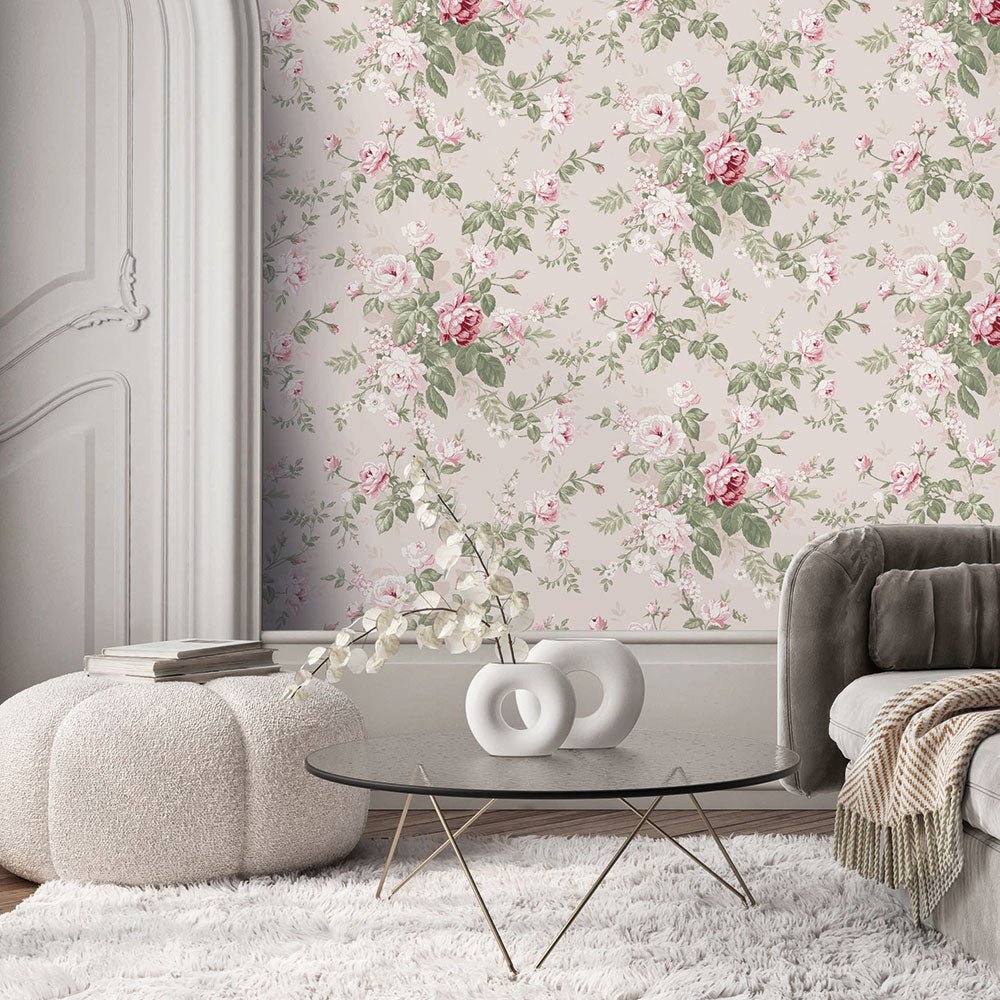 Highgrove Wallpaper - Rose - Timothy Wilman - TW2441 - Premier Wallcovering