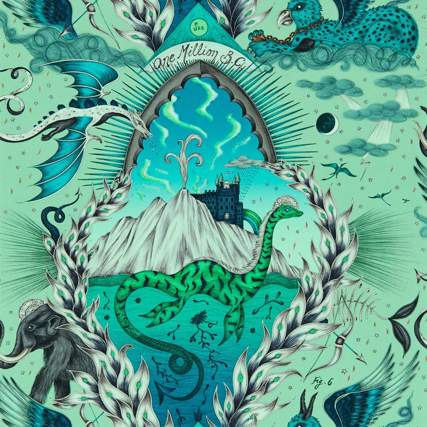 Highlandia Wallpaper - Sage - Clarke & Clarke - Emma J Shipley - W0214/02 - Premier Wallcovering