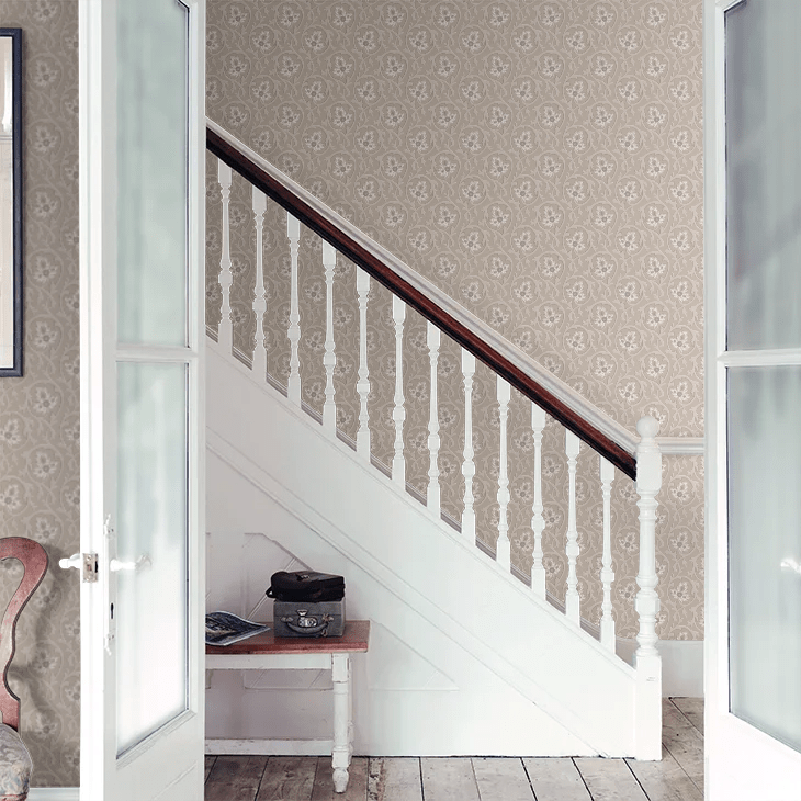 Hoja Wallpaper - Portland Stone - Little Greene - 0263HOPORTL - Premier Wallcovering
