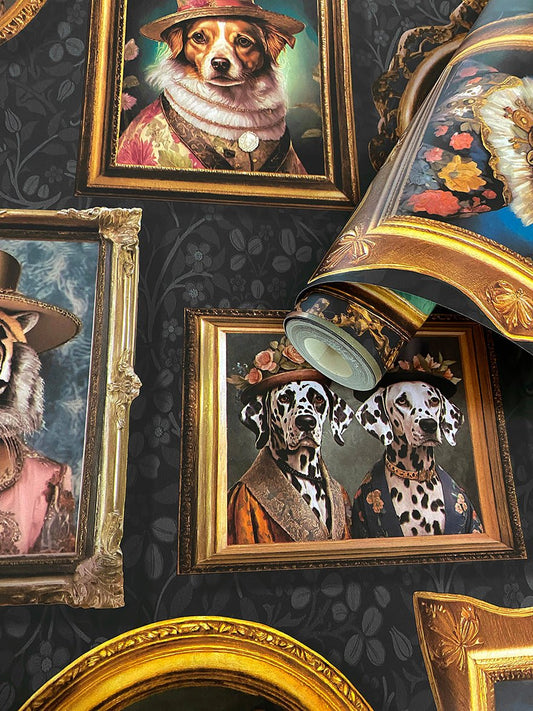 Holden Regal Beasts Wallpaper - Charcoal - Holden Décor - 13790 - Premier Wallcovering