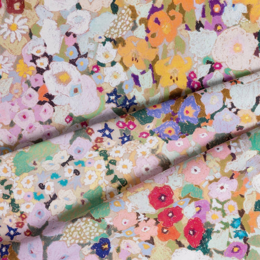 Hollyhocks Cotton Linen Fabric - Spring - House of Hackney - 1-FA-HOL-CL-SPR-XXX-XXX - Premier Wallcovering