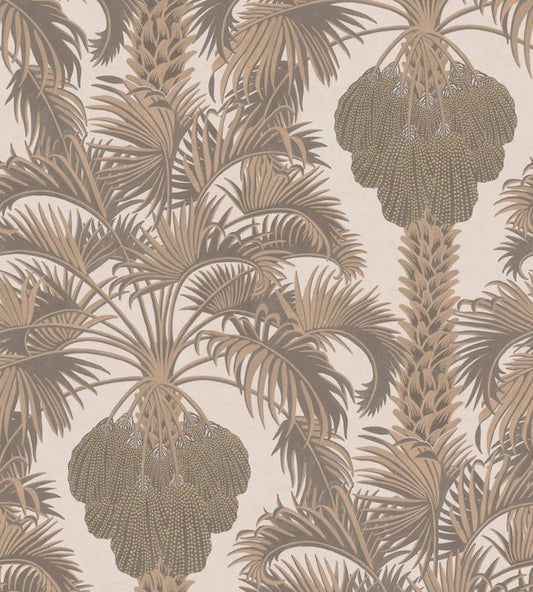 Hollywood Palm Wallpaper - Metallic Rose Gold on Shell - 113/1002 - Cole & Son - Premier Wallcovering