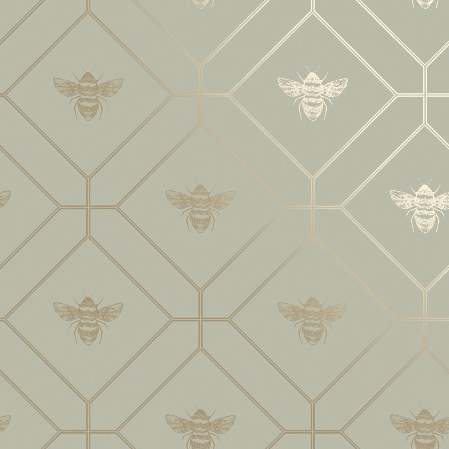 Honeycomb Bee Wallpaper - Green - Holden Décor - 13080 - Premier Wallcovering