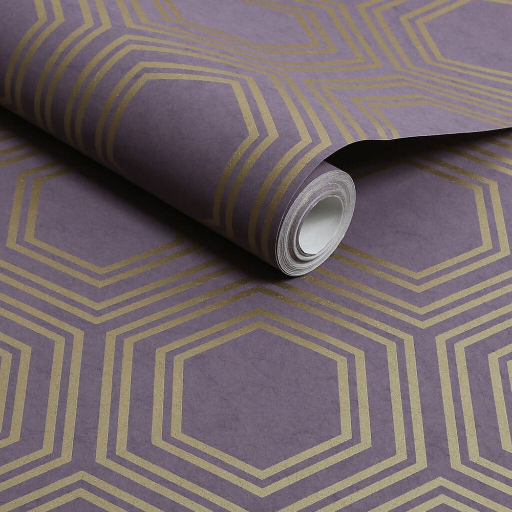 Honeycomb Geo Wallpaper - Mauve - Next - 120199 - Premier Wallcovering