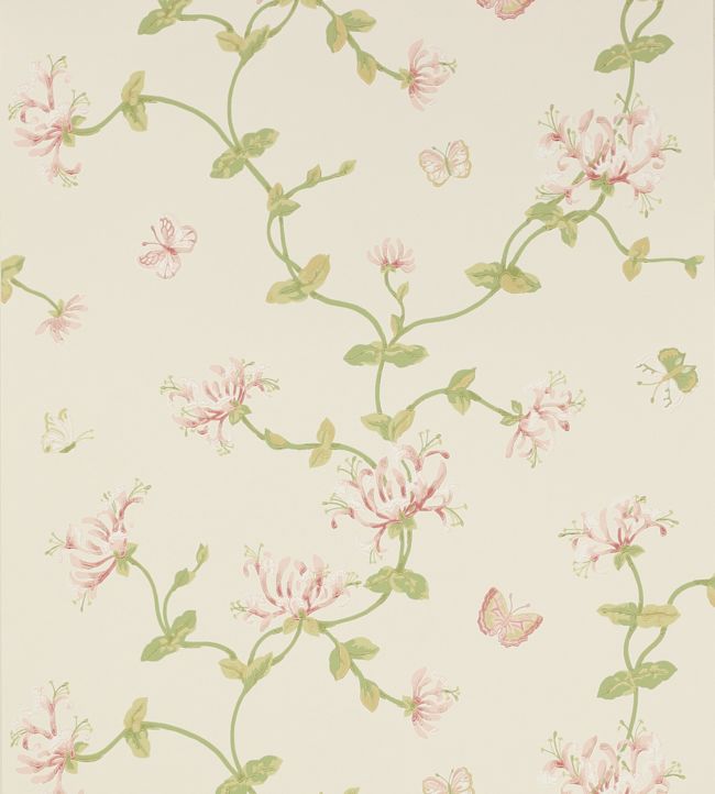 Honeysuckle Garden Wallpaper - Pink/Green - Colefax & Fowler - W7002/03 - Premier Wallcovering