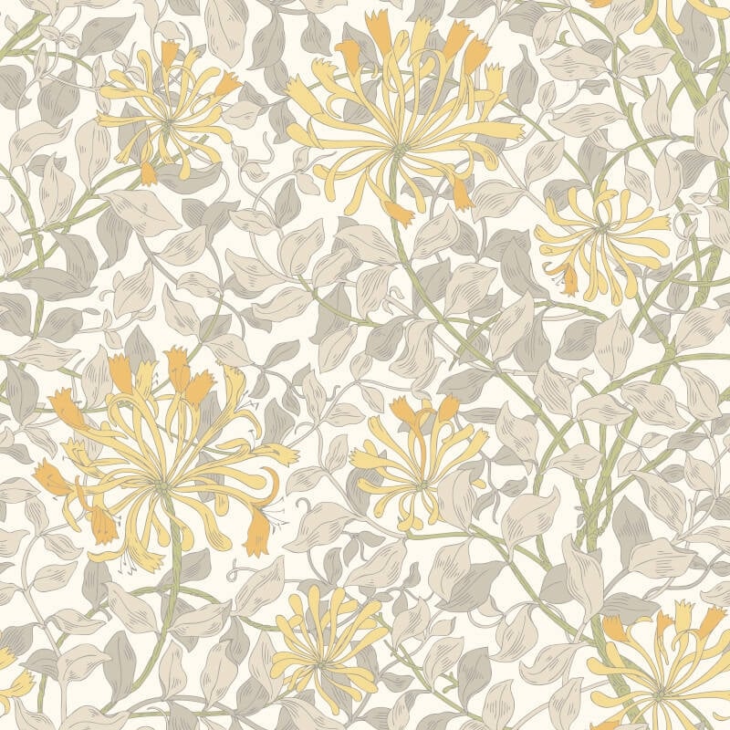 Honeysuckle Leaf Trail Wallpaper - Warm Grey - Hoopla Walls - HWA1079W - Premier Wallcovering