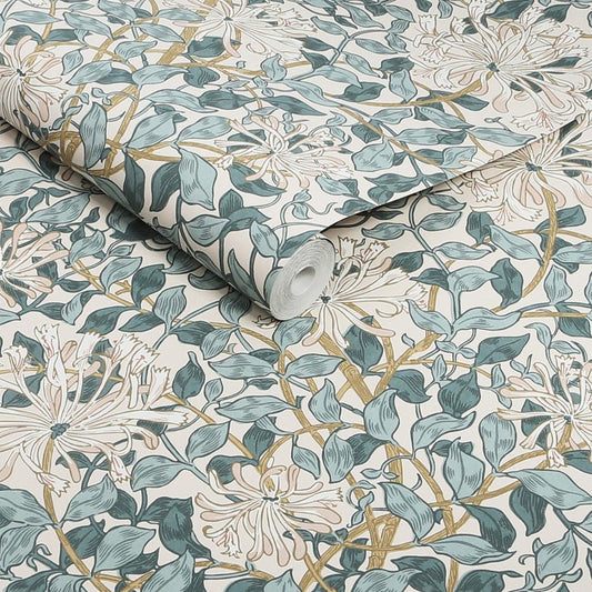 Honeysuckle Wallpaper - Dusk Blue - 140483 - William Morris - Premier Wallcovering