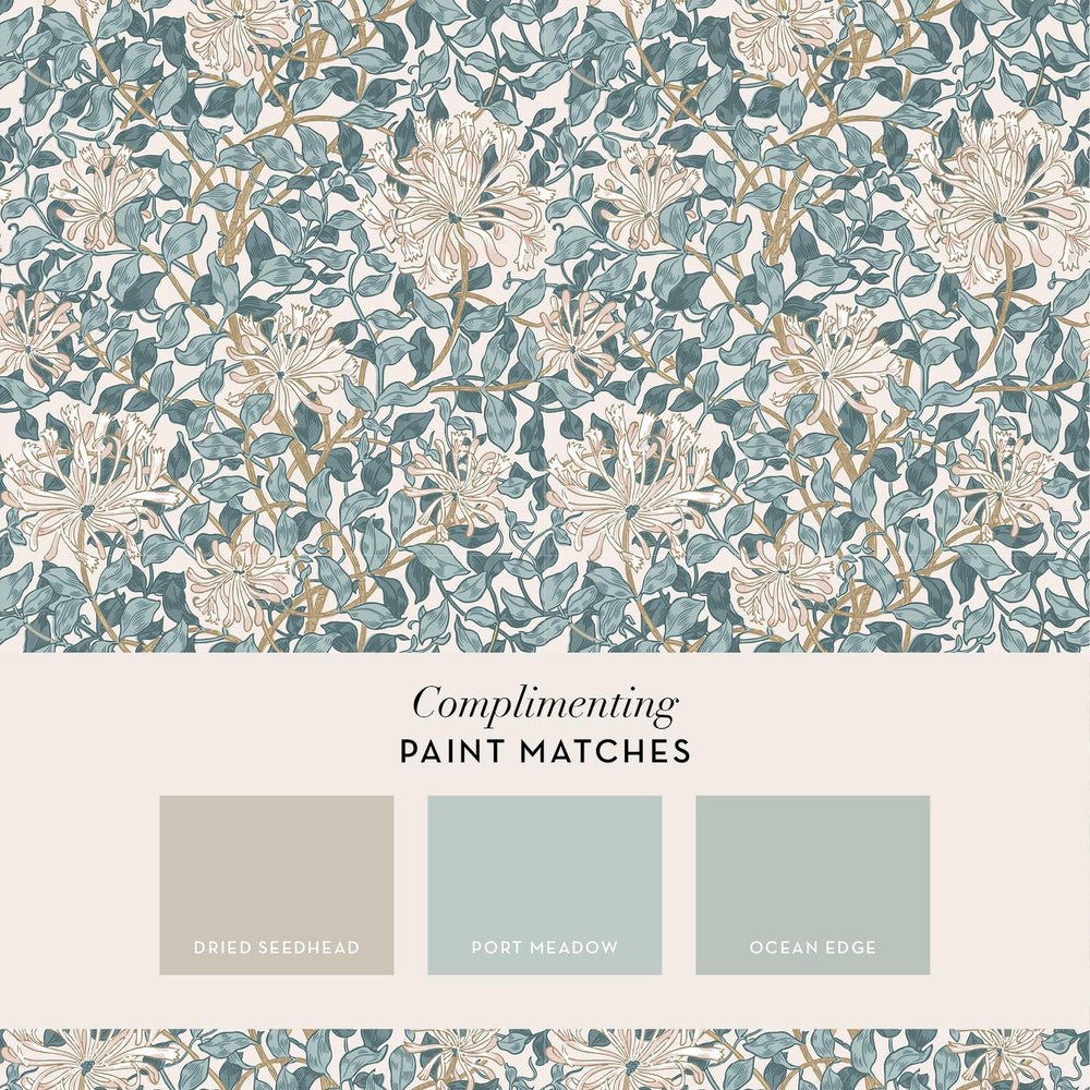 Honeysuckle Wallpaper - Dusk Blue - 140483 - William Morris - Premier Wallcovering