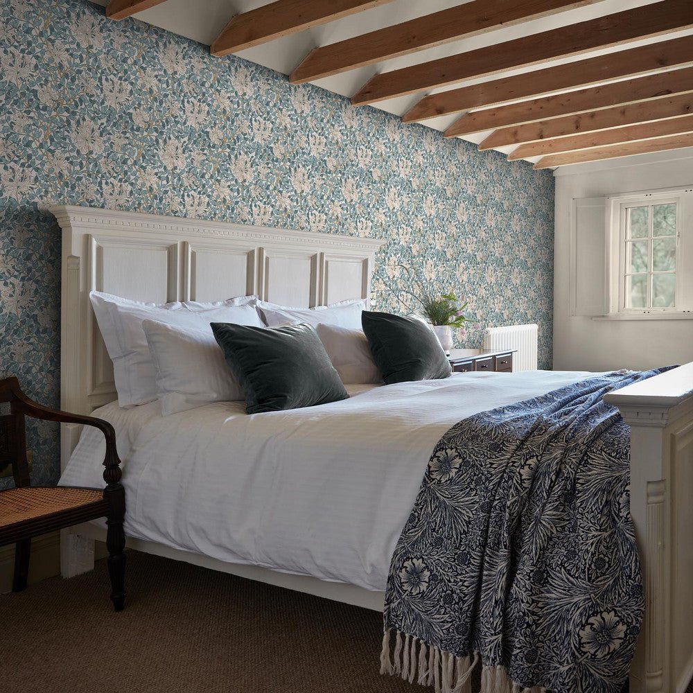 Honeysuckle Wallpaper - Dusk Blue - 140483 - William Morris - Premier Wallcovering