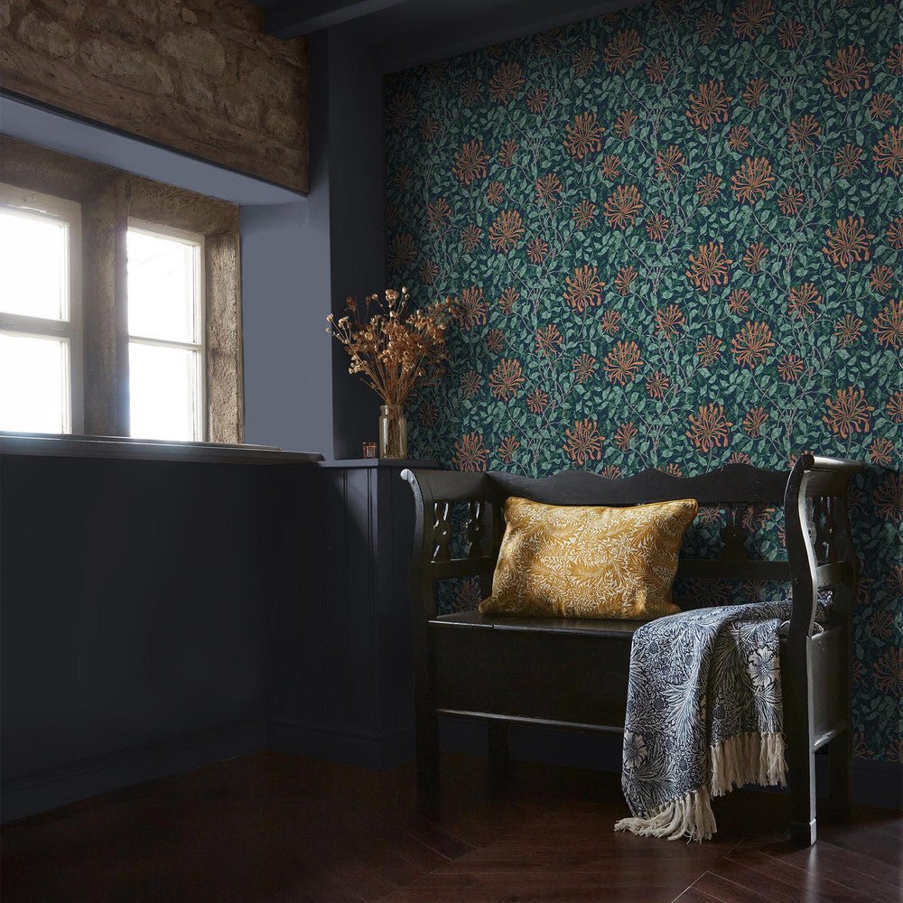 Honeysuckle Wallpaper - Tidewater Blue - 140484 - William Morris - Premier Wallcovering