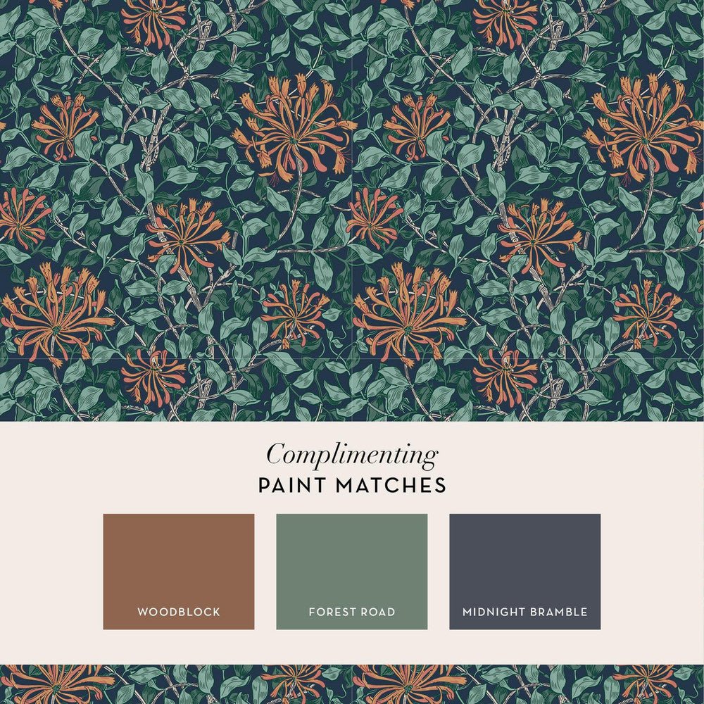 Honeysuckle Wallpaper - Tidewater Blue - 140484 - William Morris - Premier Wallcovering