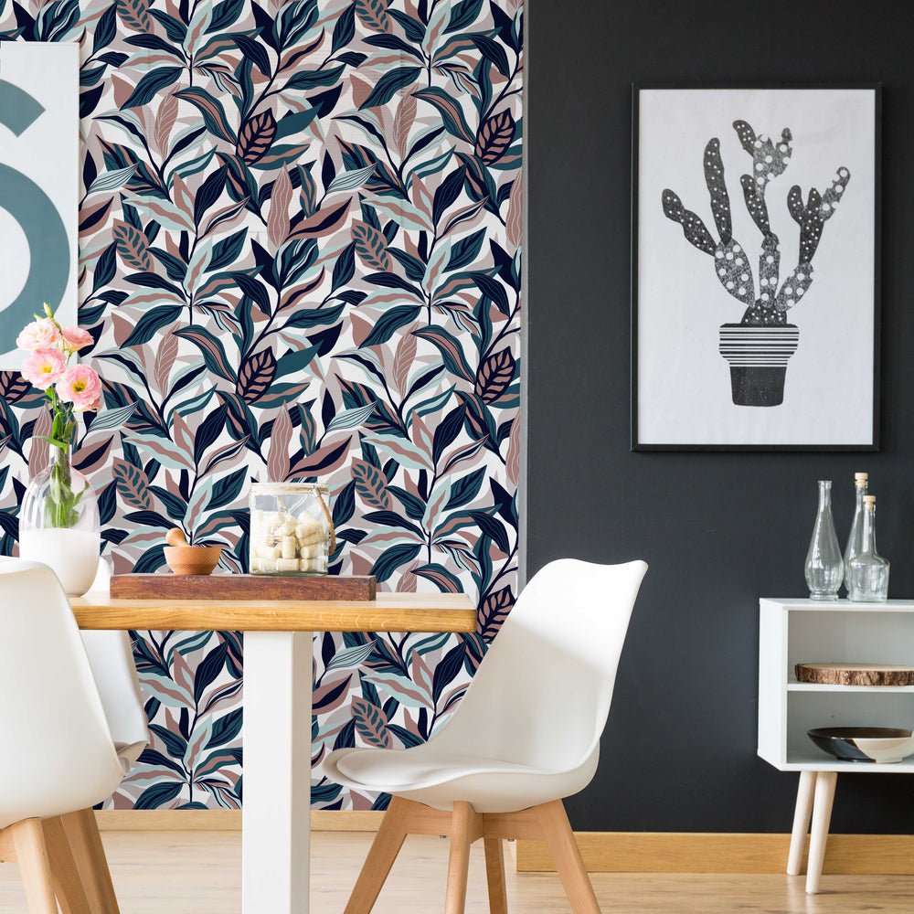 Honolulu Wallpaper - Dusty Pink, Teal & Indigo - Lust Home - LH900032 - Premier Wallcovering
