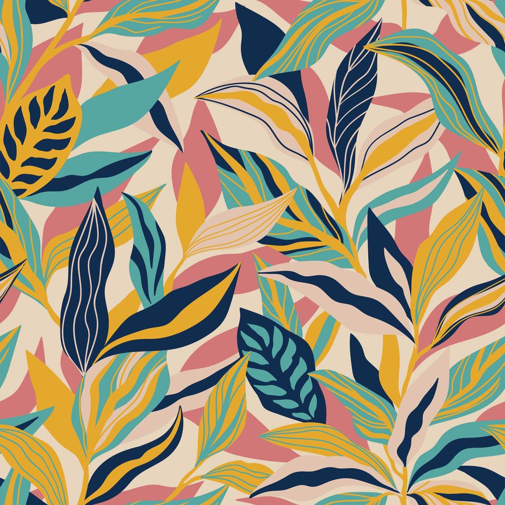 Honolulu Wallpaper - Ochre, Rose Pink & Teal - Lust Home - LH900033 - Premier Wallcovering