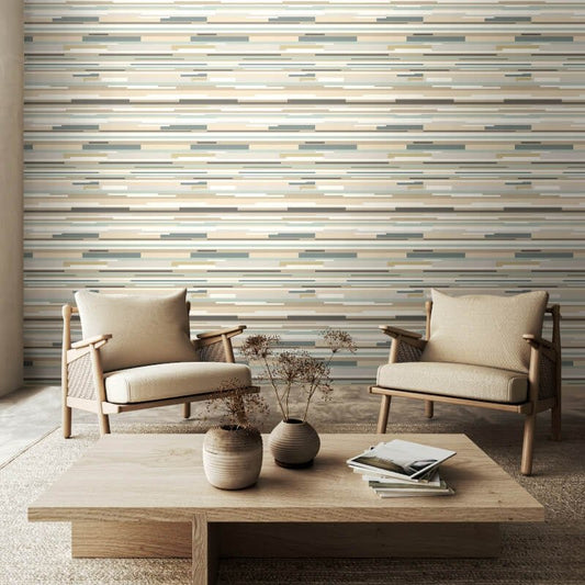 Horizontal Stripe Wallpaper - Grey - Hoopla Walls - HWA1058W - Premier Wallcovering
