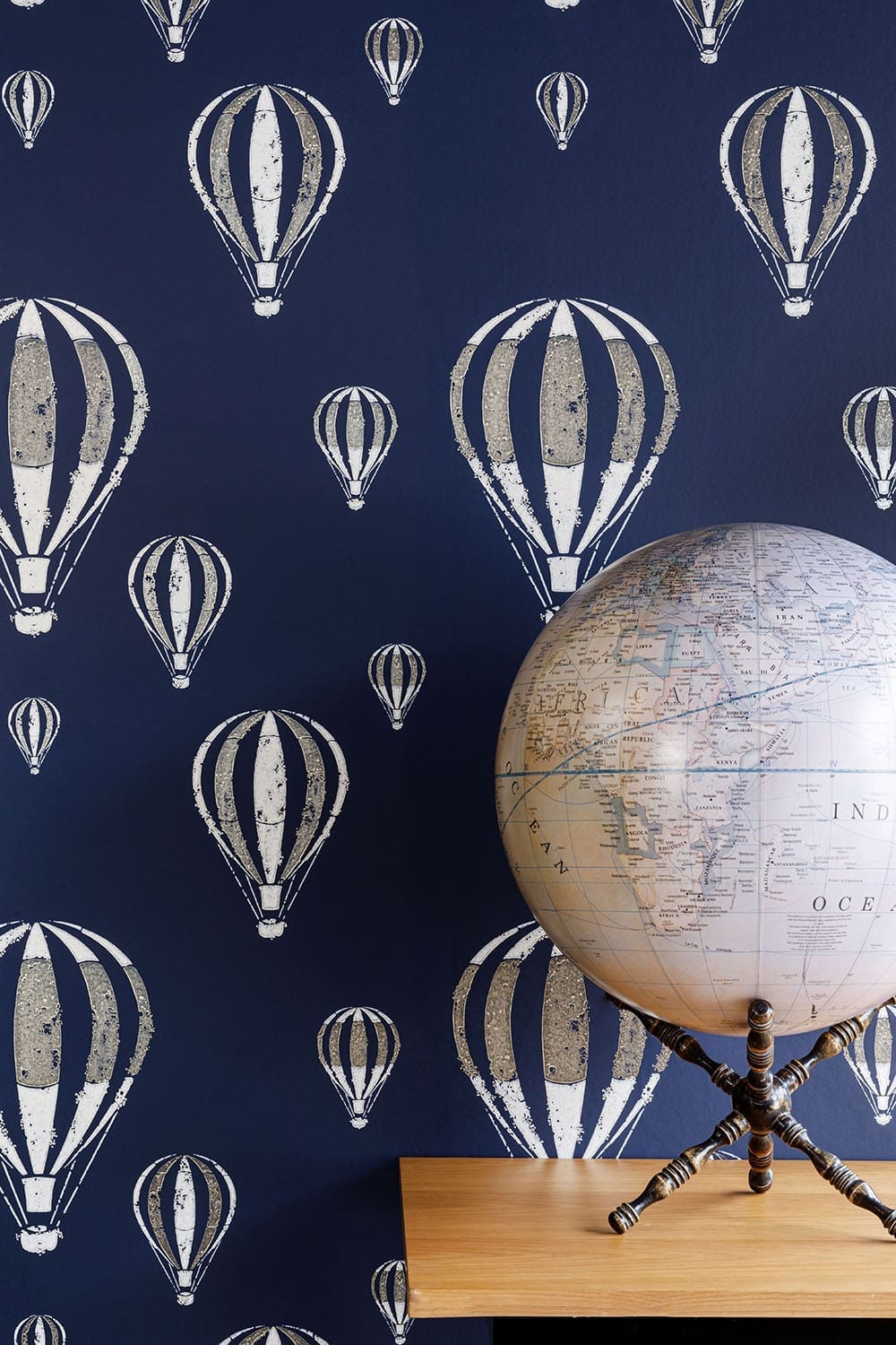 Hot Air Balloon Wallpaper - Midnight Blue - BG2600102 - Barneby Gates - Premier Wallcovering