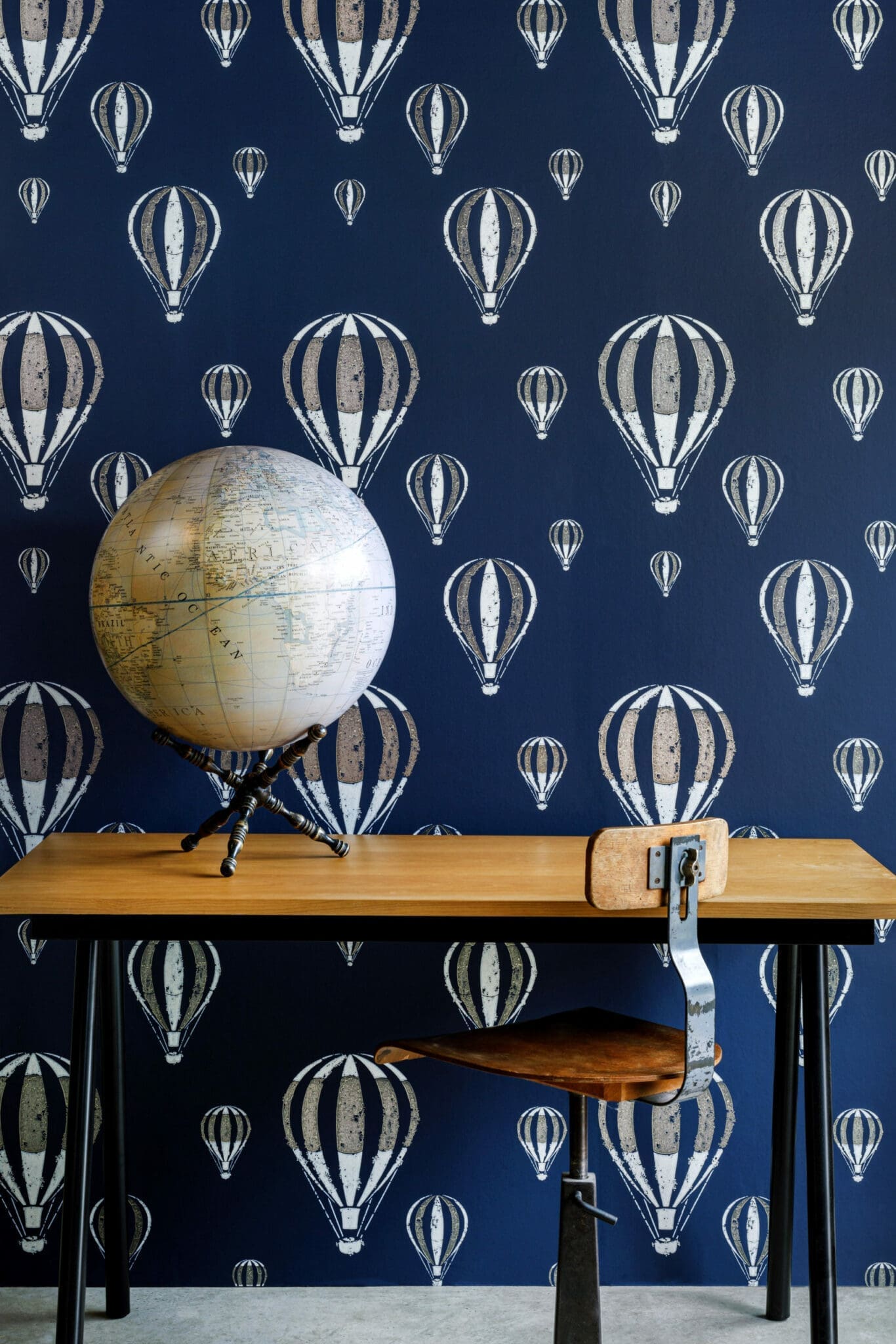 Hot Air Balloon Wallpaper - Midnight Blue - BG2600102 - Barneby Gates - Premier Wallcovering
