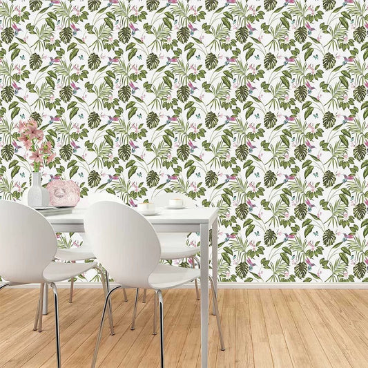 Hummingbird Wallpaper - Wilderness White - Ohpopsi - WLD53114W - Premier Wallcovering