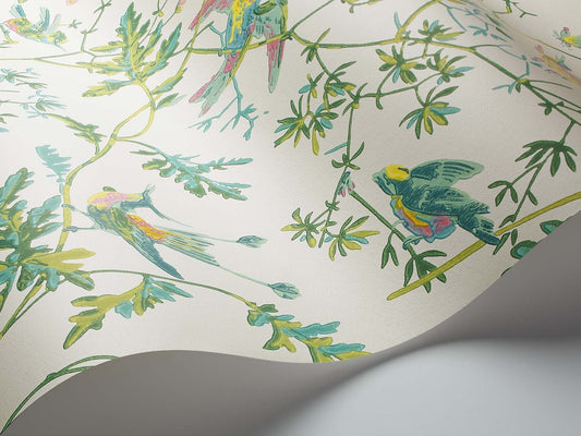 Hummingbirds Wallpaper - Green & Pink - 112/4015 - Cole & Son - Premier Wallcovering
