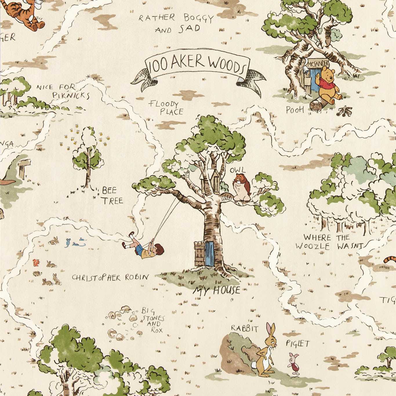 Hundred Acre Wood Wallpaper - Cashew - DDIW217291 - Sanderson - Premier Wallcovering