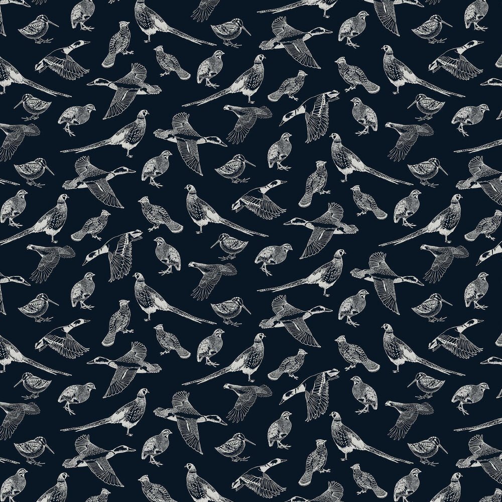 Hunting Birds Wallpaper - French Navy - Joules - 118555 - Premier Wallcovering