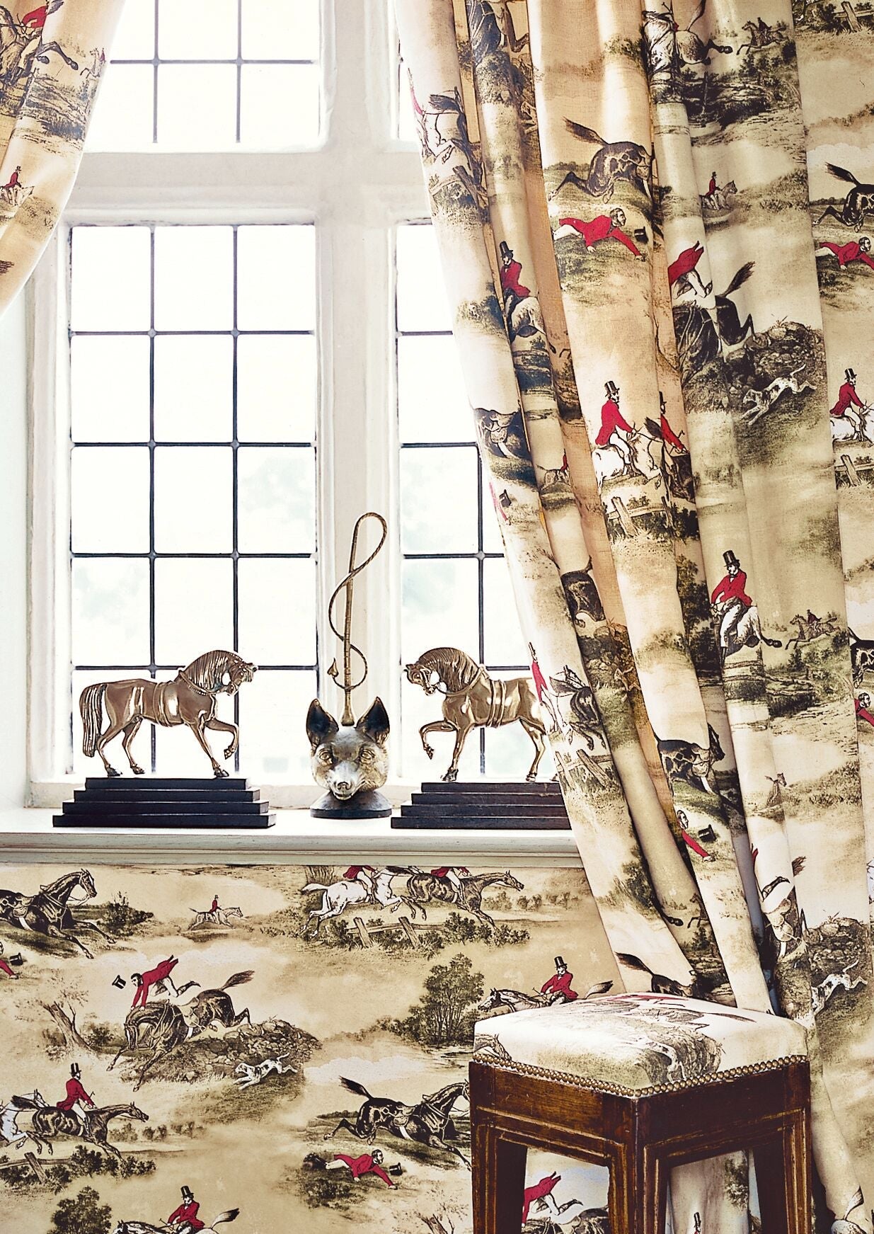 Lewis & Wood - Hunting Scenes - Beige - Premier Wallcovering