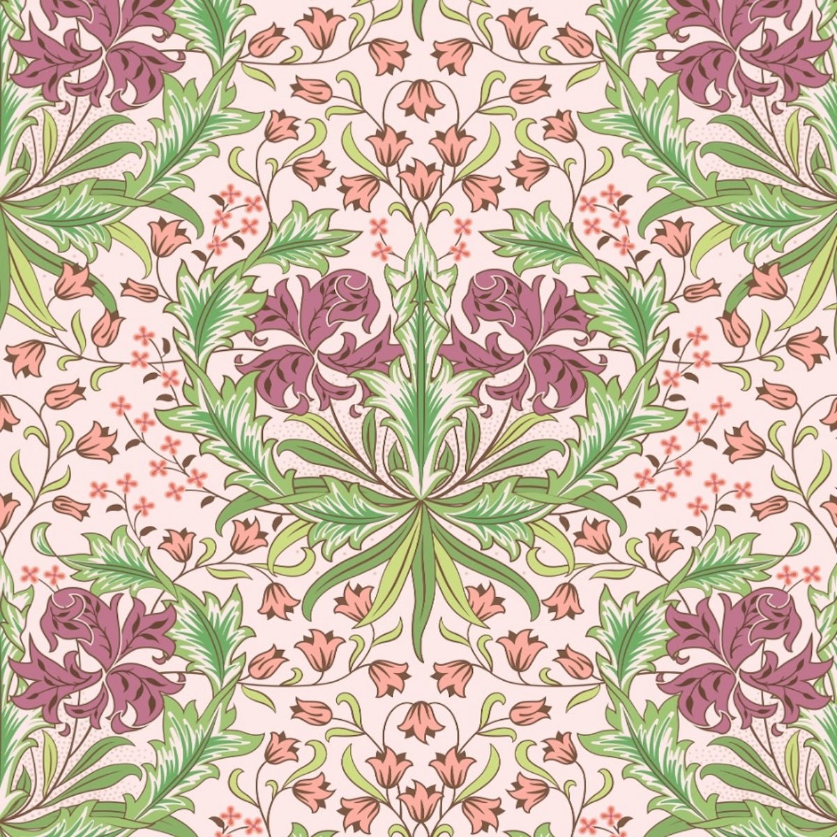 Morris Collections - 1165 - Hyacinth Wallpaper - Blush - Premier Wallcovering