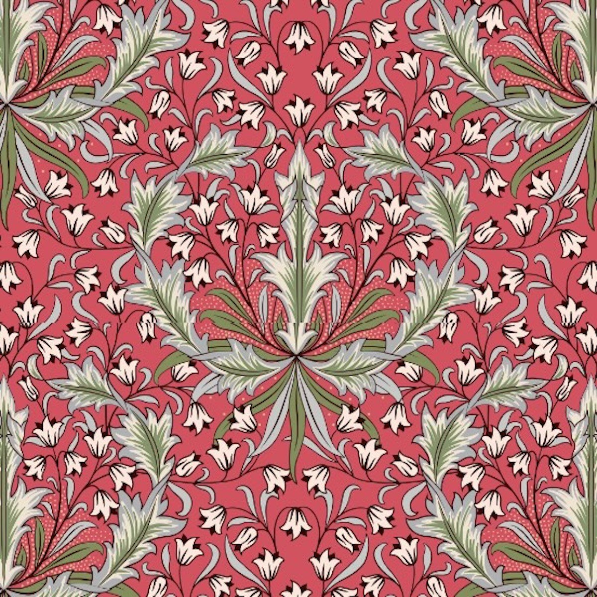 Morris Collections - 1162 - Hyacinth Wallpaper - Rouge - Premier Wallcovering