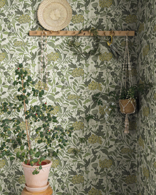 Hybbe Wallpaper - Light Green - Midbec - 55023 - Premier Wallcovering