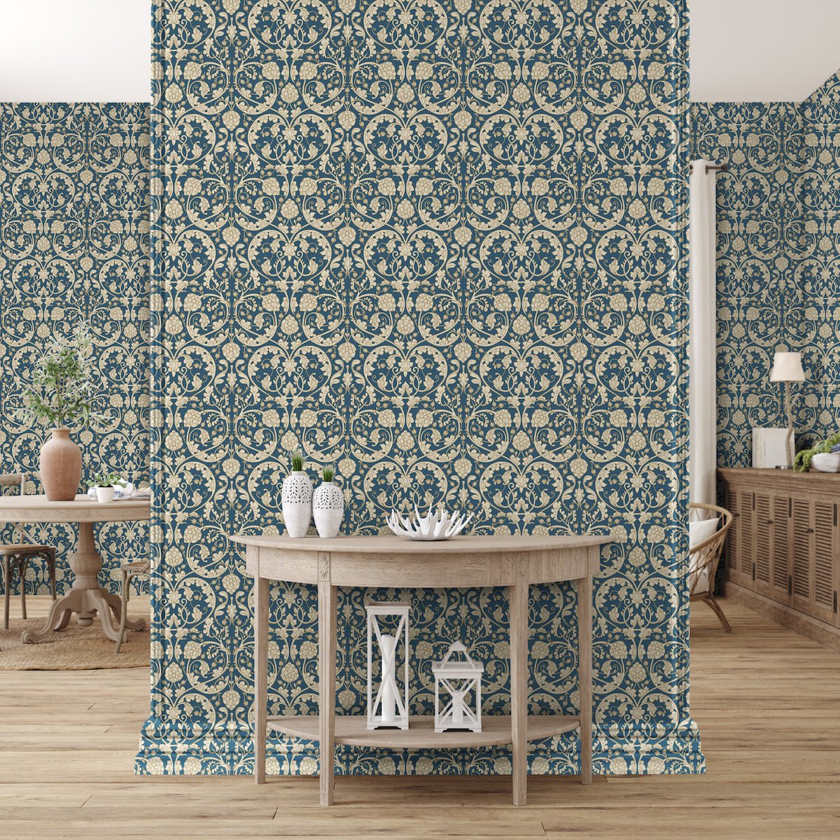 Morris Collections - 1127 - Hydrangea Wallpaper - Slate - Premier Wallcovering